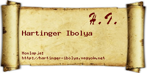 Hartinger Ibolya névjegykártya